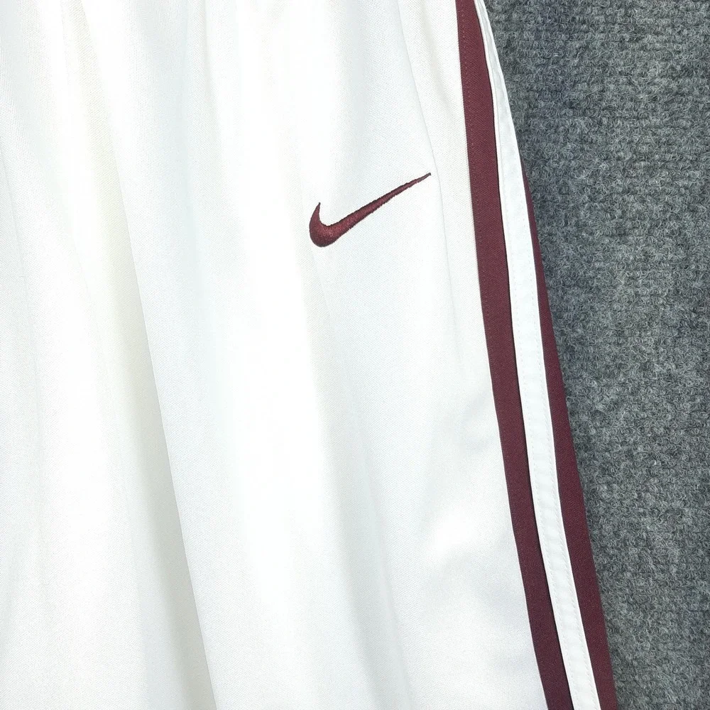Nike Basketball Shorts 639400-113 Medium White Burgundy Mens Athletic Gym